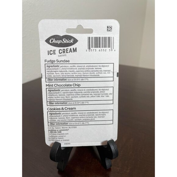 ChapStick Ice Cream Classics Lip Balm Set - Fudge Sundae Mint Chocolate Chip & C - Picture 3 of 3